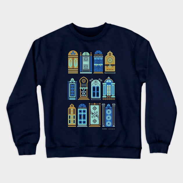 Doors - Blue Tan Crewneck Sweatshirt by CatCoq